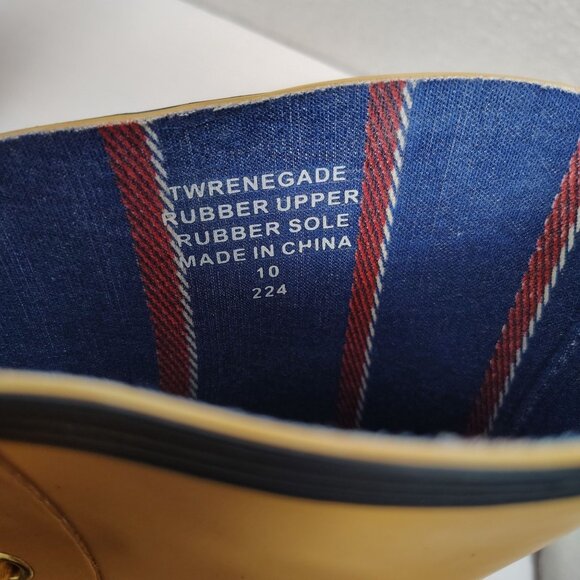 Tommy Hilfiger Renegade Rain Boots Womens 10 Yellow Blue Lace Up - Picture 8 of 10